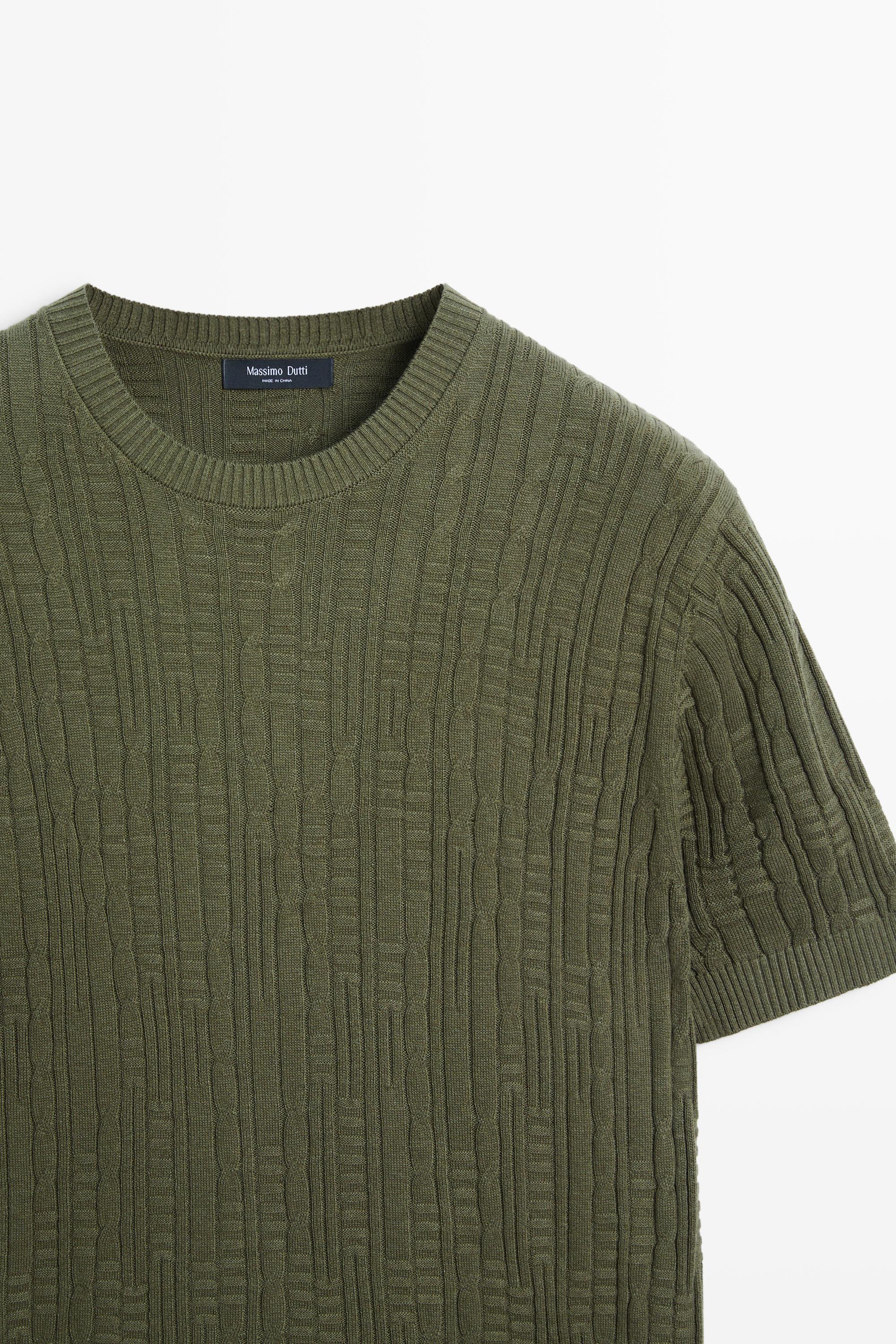 Cotton blend knit sweater
